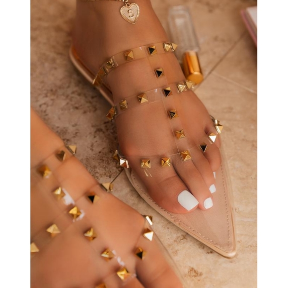 πππ¬ ππ£!π€POINTED TOE FLATS - CLEAR - Picture 5 of 5